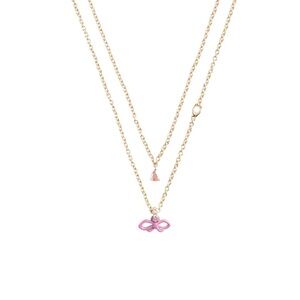 Coach Mini Pink Bow Layered Necklace
